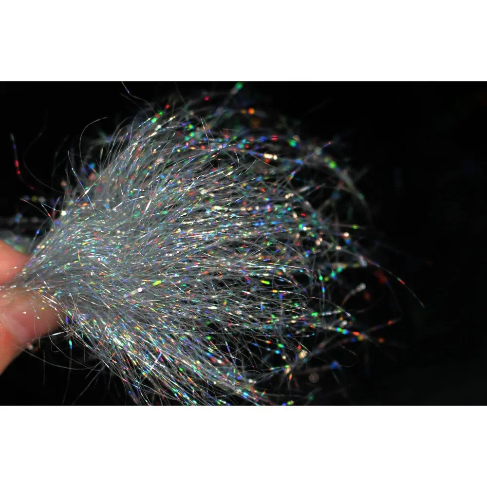 

Tigofly 4g/pack Holographic Silver Ice Dub 10cm Long Fly Tying Dubbing Materials Synthetic Sparkle Fibers For Nymph Trout Salmon