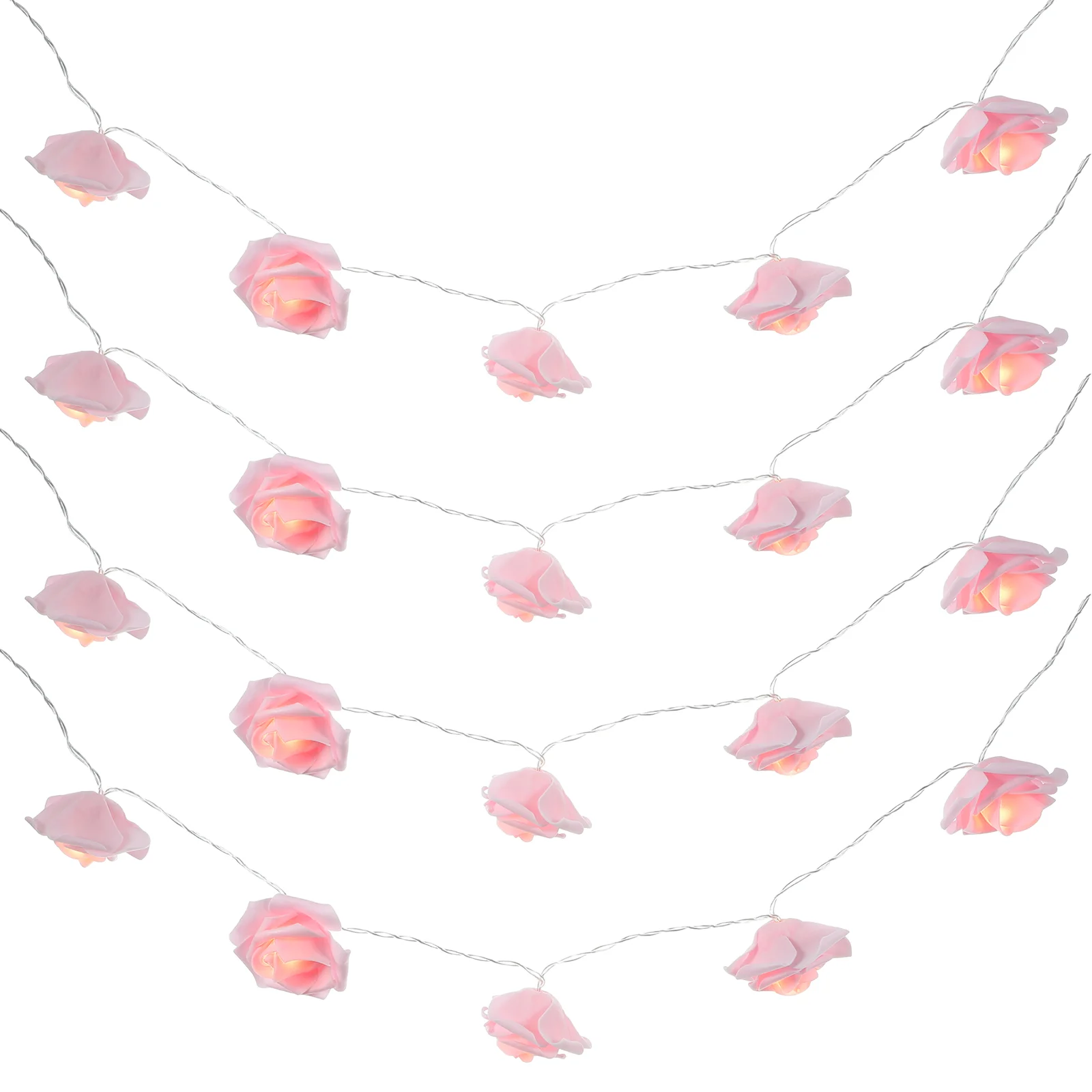 Valentines Day Rose String Light 20 LEDs Artificial Rose Garland Fairy Light Party Favor Flower String Light