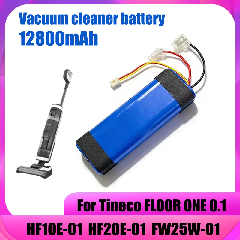 21.6V 12800mAh, for Tineco FLOOR ONE 1.0 series vacuum cleaner battery replacement