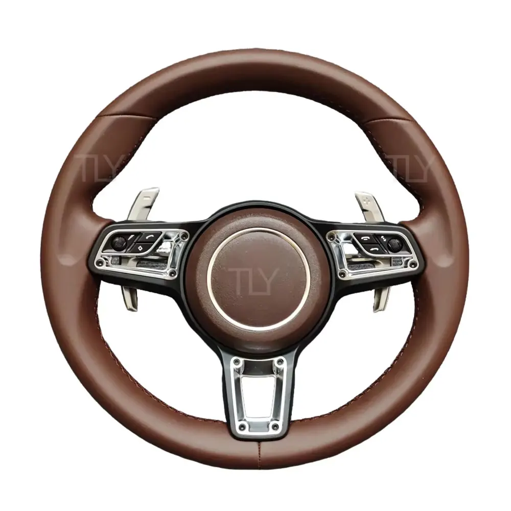 Upgrade Full Leather Volant Lenkrad Steering Wheel for Porsche Panamera Cayenne Macan Cayman Boxster Taycan 918 911 981 718 958