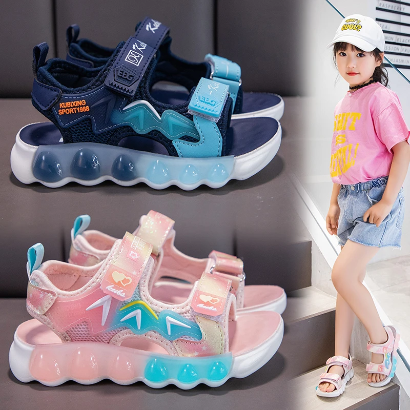 

New 2024 Children Breathable Sport Sandals Kid Summer Sandals for Boys Girls Casual Student Soft Sole Light Non-slip Beach Shoes