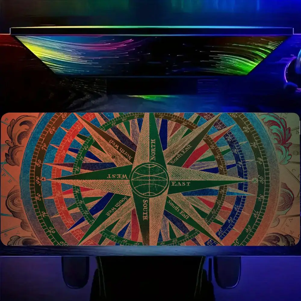 

Compass Design Mouse Pad Large Rubber Base Anti-slip PC Desk Accessories Mousepad for Offices and Gamer Keyboard Mats Decor Mat