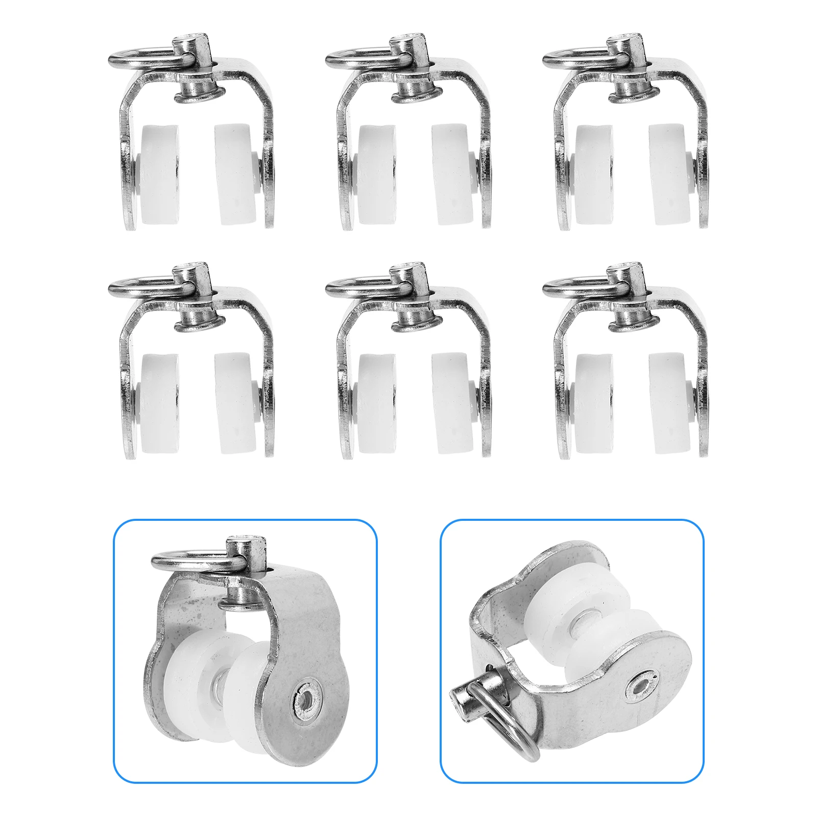 

20pcs Curtain Track Sliding Wheels Metal Smooth Gliding Easy Movement Decorative Accessories Home Curtains