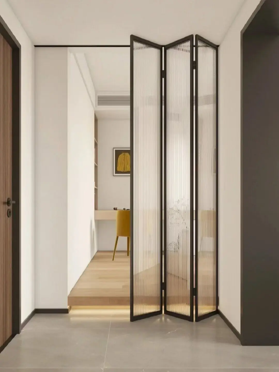 

Aluminum Frame Glass Silent Folding Door Panoramic Balcony Accordion Door Windproof and Heat Insulating Suitable for Workrooms