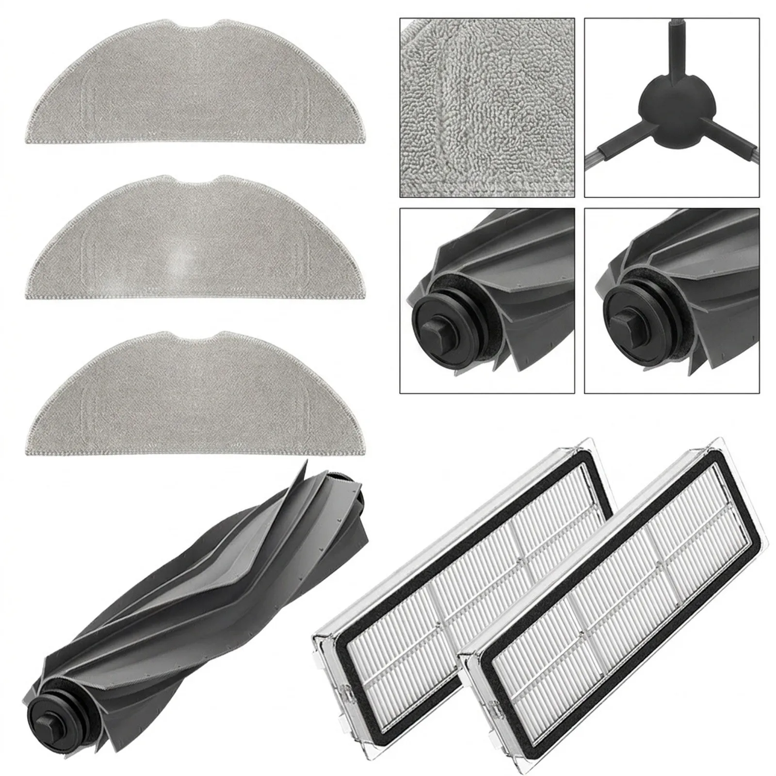 for All in for One Replacement Parts Kit for S10 for Plus & S10 Includes Main Brush Side Brushes Filters & Mop Cloths