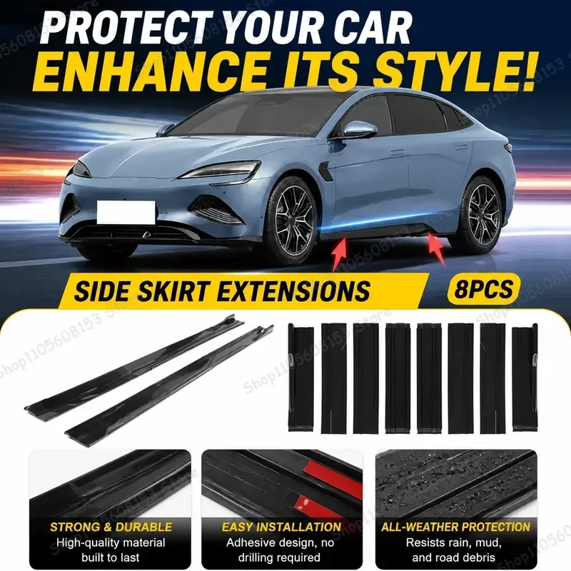 For BYD Seal EQD10 2022 2023 2024 2025 2026 Aerodynamic Side Skirt Extension Lip Racing Spoiler Kit Sporty Body Trim Upgrade