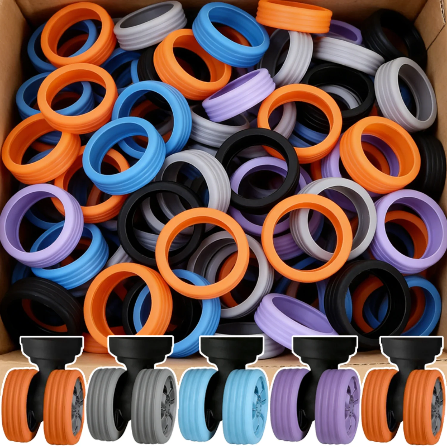 4-32PCS Luggage Wheel Covers Silicone Wheel Protector Wear-Resistant Trolley Case Silent Caster Sleeve Suitcase Accessories