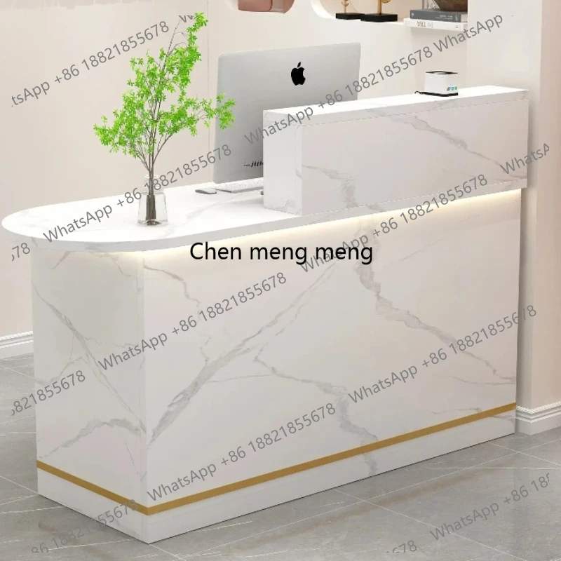 

Medical Reception Desk Hairdressing Modern Store Business Reception Desk Market Counter Table Comptoir Caisse Corner Furniture