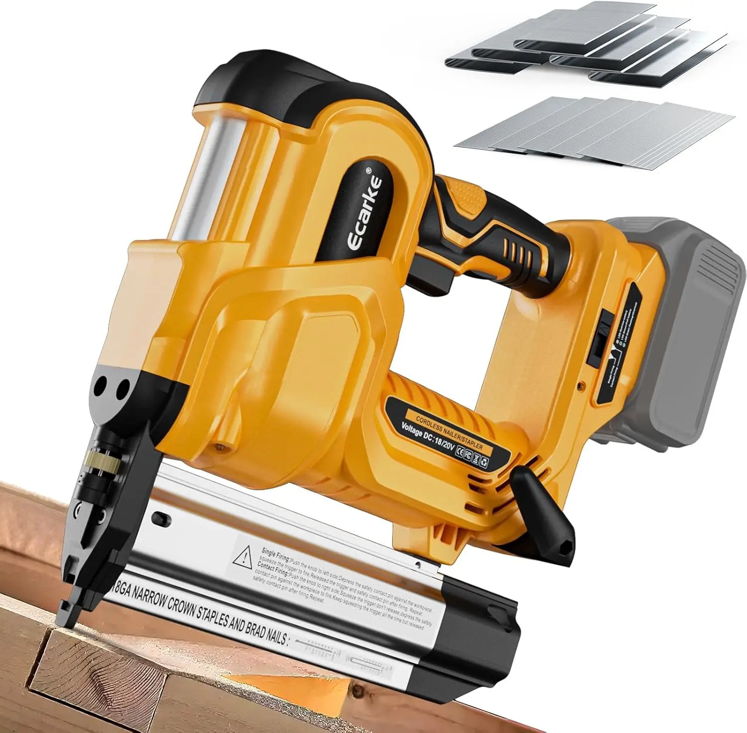 Brad Cordless Stapler for DeWalt 18V, 2 in 1 Electric Nail Gun/Staple Gun with 18GA Nails/Staples, Battery Power 2 Inch Nailer f