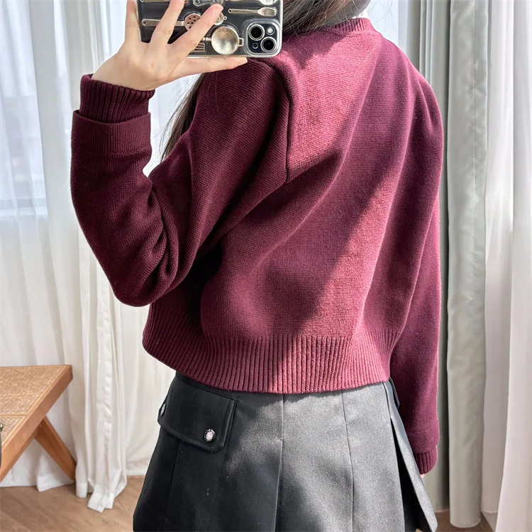 

2025 Autumn and Winter Women's Long Sleeve Cardigan Embroidery Loose Elegant Ladies Tops