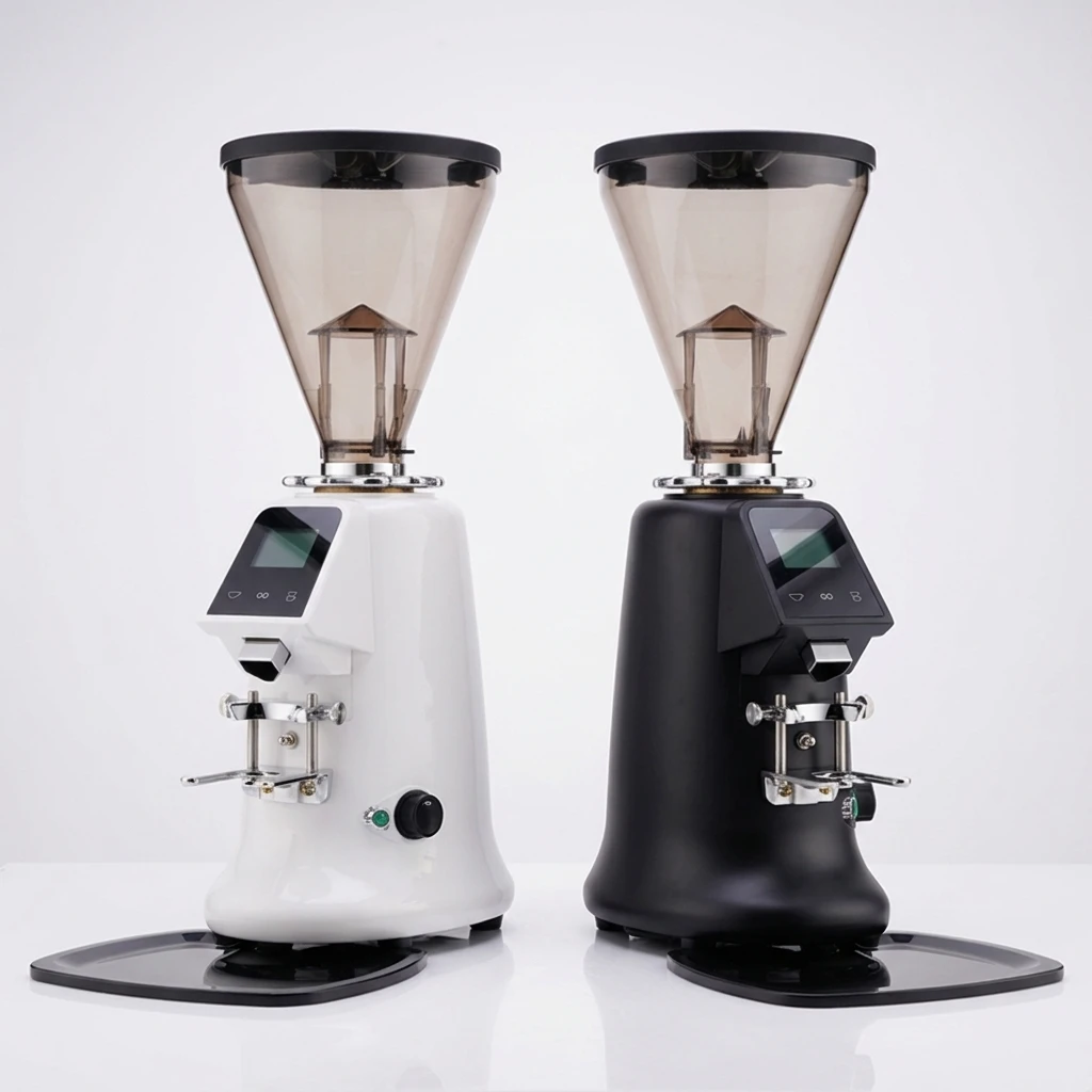Electric Coffee Bean Grinder Flat Burr LED Touch Screen Avocado Green For Household Outdoor Espresso Coffee Use
