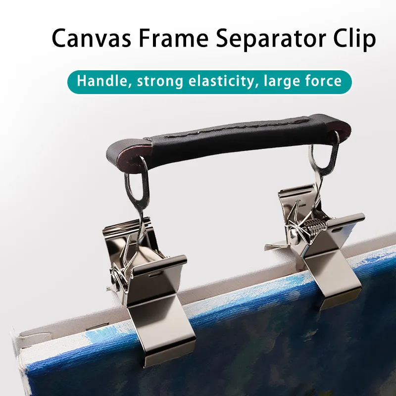 Oil Painting Frame Clamp Stainless Steel Leather Handle Multi-functional Canvas Separation Separating Carrier Clip Art Tool