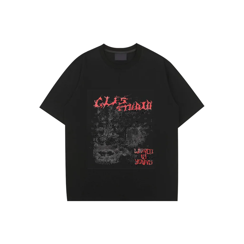 

Printed men's cotton T-shirt Clothing Red Letter Hip Hop Short sleeve fashion loose top New style men's T-shirt West Coast