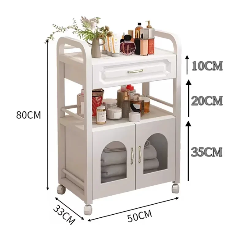 Elegant Exquisite Furniture Salon Design Simple Trendy Luxury Hairdressing Trolley Classic Beauty Shelves Cart Salon Furniture