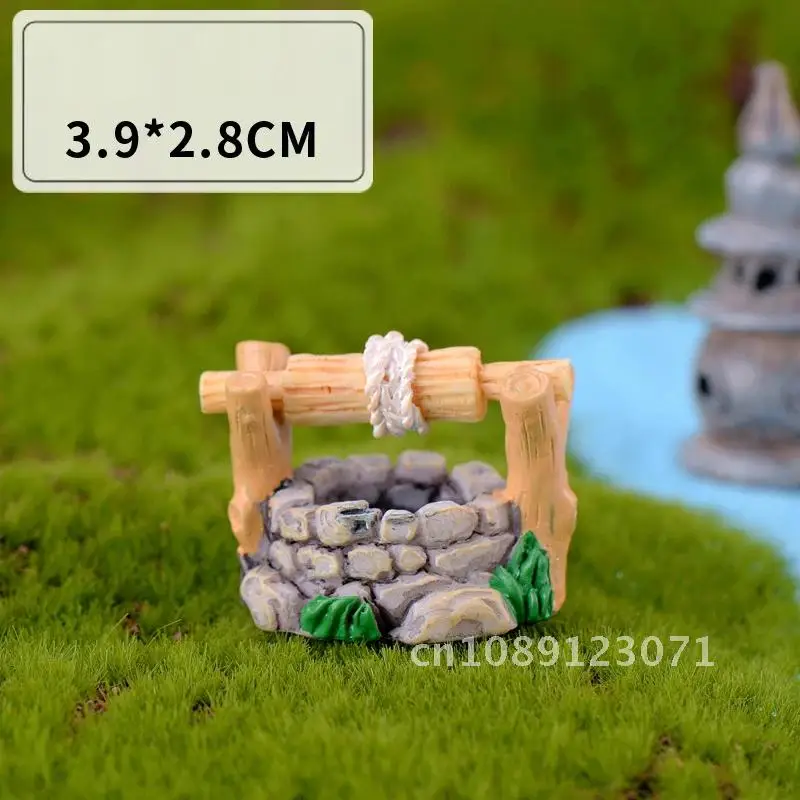 Mini Limitated Chinese Style Ornament For Garden Decor Lighthouse Well Bridge Figurines Miniature Craft Fairy Pot Decoration