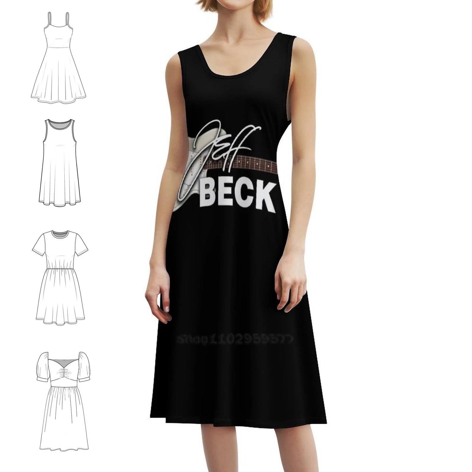 فستان عطلة مثير بشعار Jeff Beck للنساء لحفلات الشاطئ وأعياد الميلاد فستان قصير بشعار Jeff Beck Jeff Beck Tour Woman #1