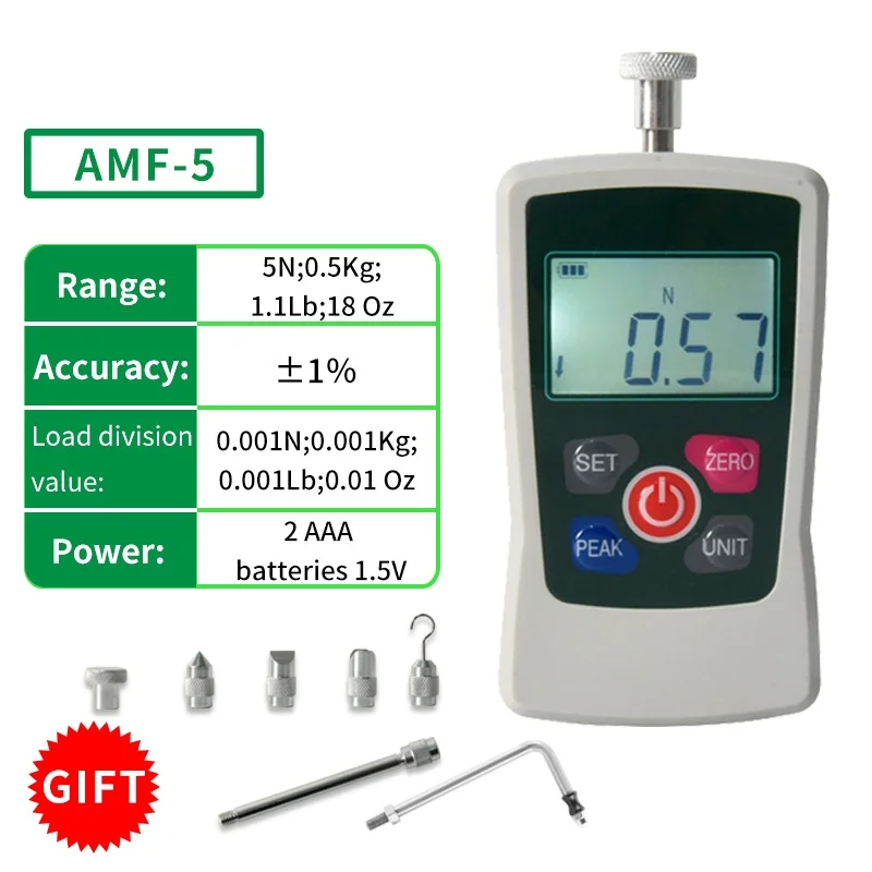 

ALIYIQI Trigger Pull Pul Force Gauge 5N/1.1LB/0.5Kg/18 Oz Gun Dynamometer With Large LCD Screen For School Teaching Mechanics