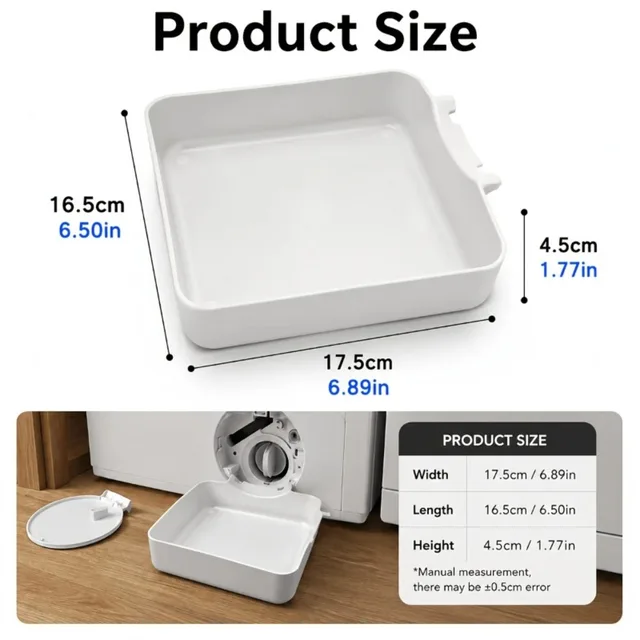 Washing Machine Drainage Tray, Water Catch Tray for Lint Filter Cleaning, Portable Anti-Spill Water Pan for Home Laundry Room 6