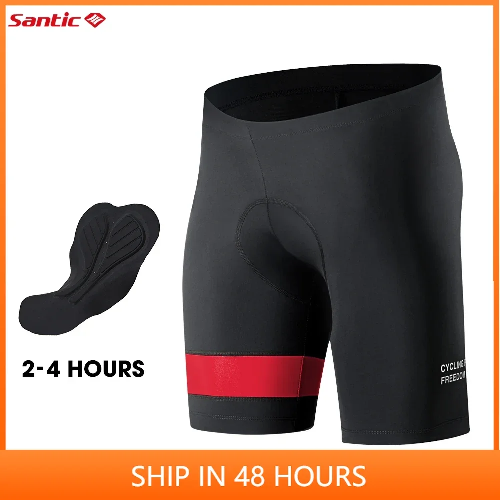 Santic Men Cycling Shorts Summer Cycle Shorts Coolmax 4D Pad Shockproof  MTB Tight-fitting Reflective