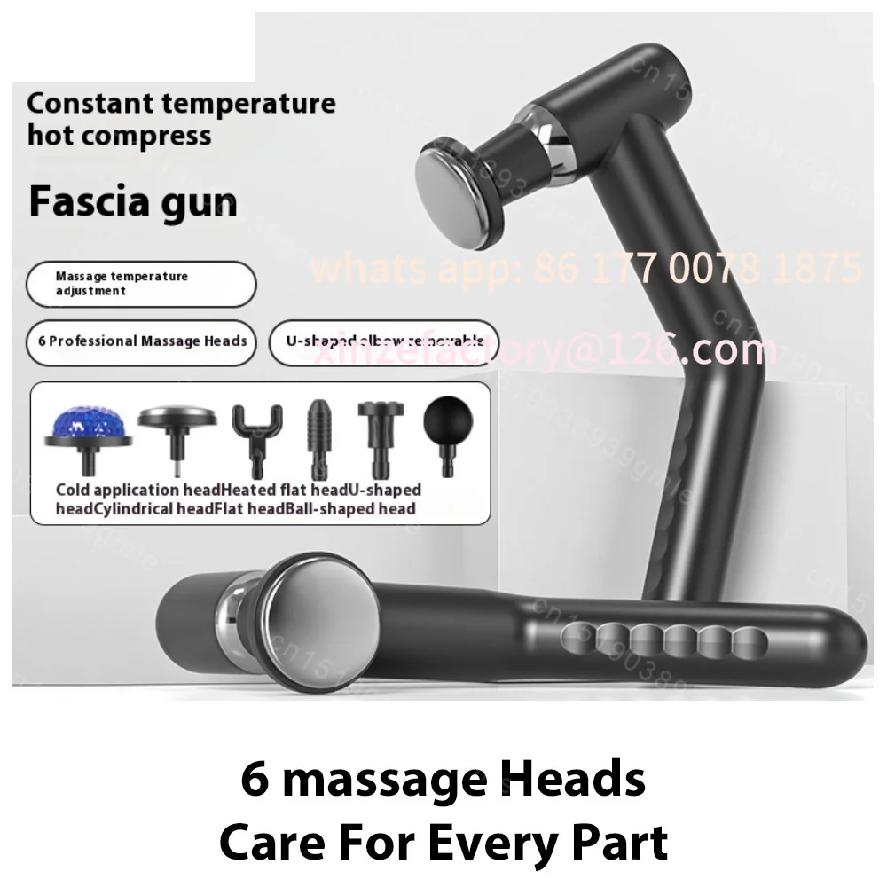 Customizable Smart Electric Fascia Gun Professional Deep Tissue Massager Home U-Shaped Head Extended Handle for Back Muscle