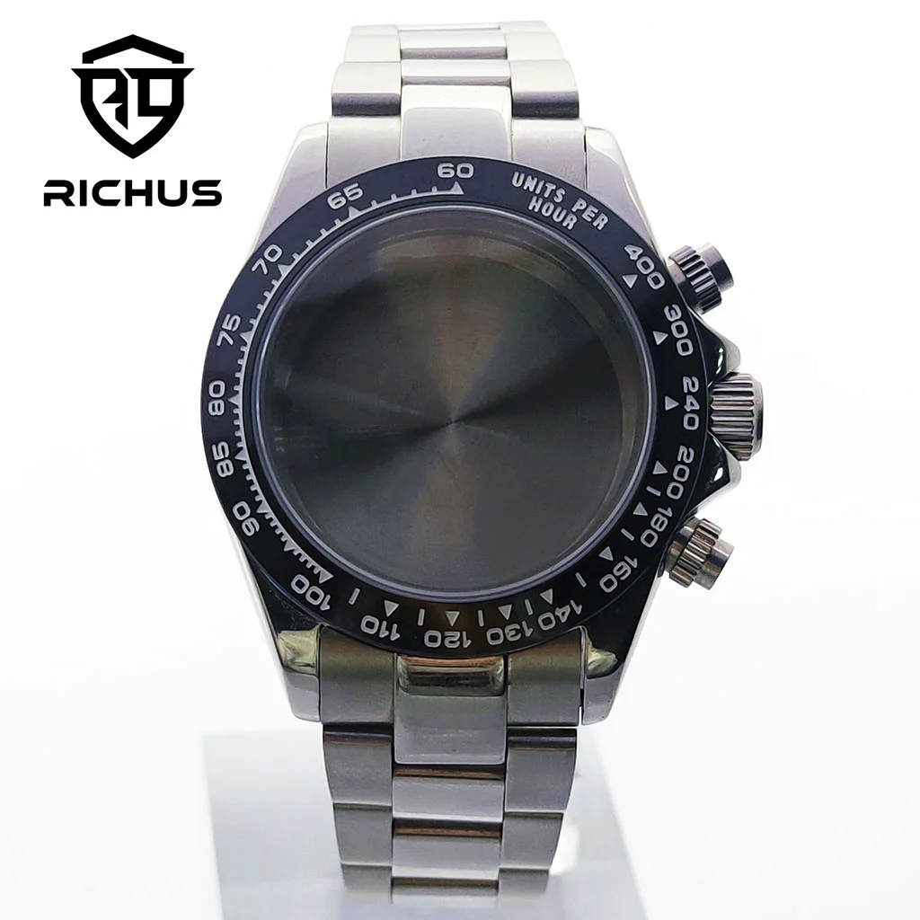 

Серебряный корпус часов RICHUS 39 мм с полированным ремешком и минеральным стеклом, подходит для кварцевого механизма VK63, аксессуары для часов