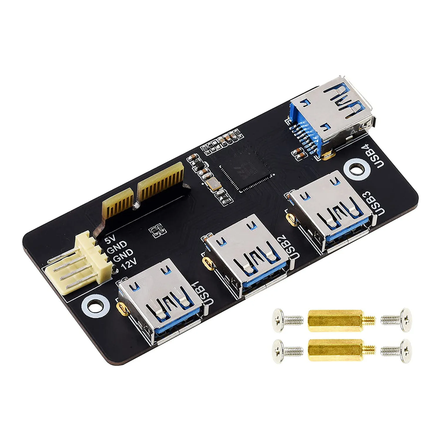 PCIe to USB Adapter 4X USB 3.2 Gen1 Ports Compatible with USB Expansion Card for Raspberry Pi Compute Module 4 IO Board