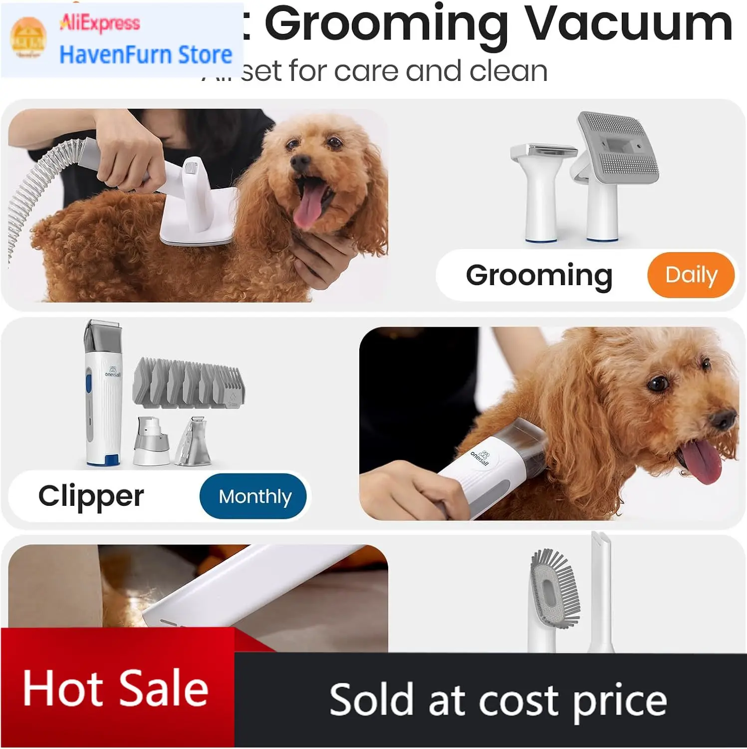 

Многофункциональный пылесос для груминга собак с машинкой для стрижки и шлифовки когтей, ёмкость для пыли 1,5 л, щетка для удаления шерсти с 7 насадками