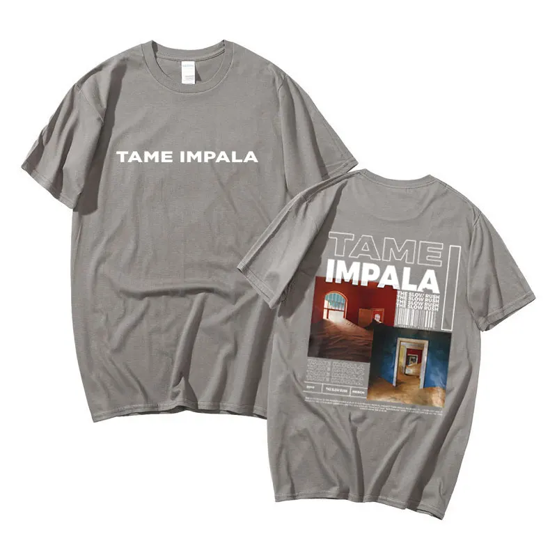 Tame Impala The Slow Rush Double Sided Print T-shirt Men\'s Lndie Pop Rock Music T Shirts Tops Men Women Vintage Oversized Tshirt