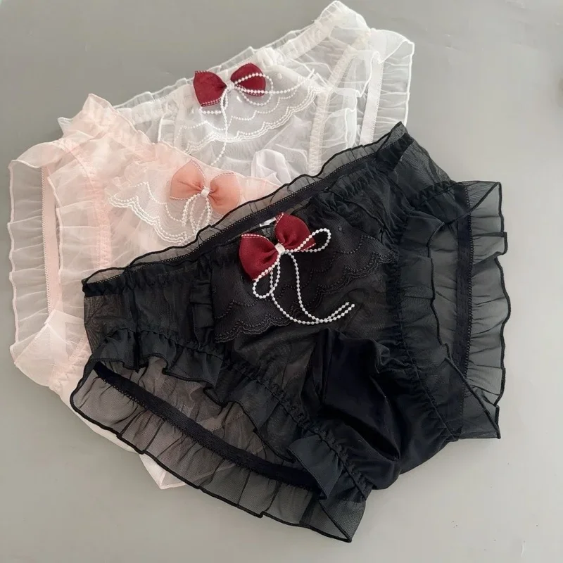 Japonais mignon arc femme de chambre hommes Lingerie Anime Lolita maille Sexy slips Sissy culottes pyjamas Roleplay érotique boîte de nuit Costumes