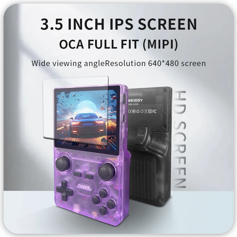 Powkiddy-وحدة تحكم ألعاب فيديو محمولة ريترو ، محاكي PSP PS ، لاعبي ألعاب محمولة X35S ،