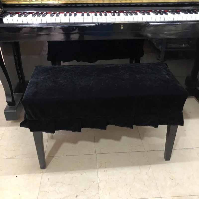 Golden velvet piano stool cover black piano stool cover single person dustproof thickened piano stool cover