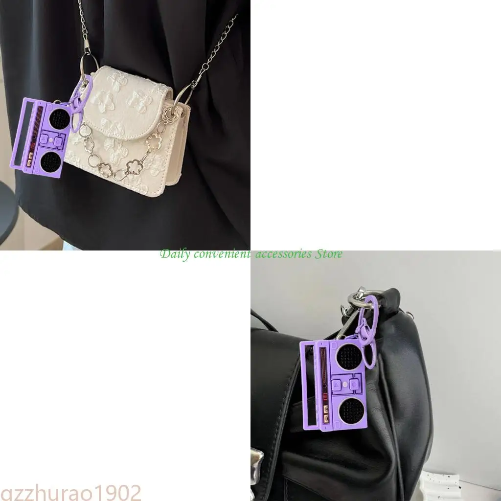 97QB Creative Recorder Keychain Retrô Keychain Player para Playback Música Portable Keychain Pingente Decorative Decorative