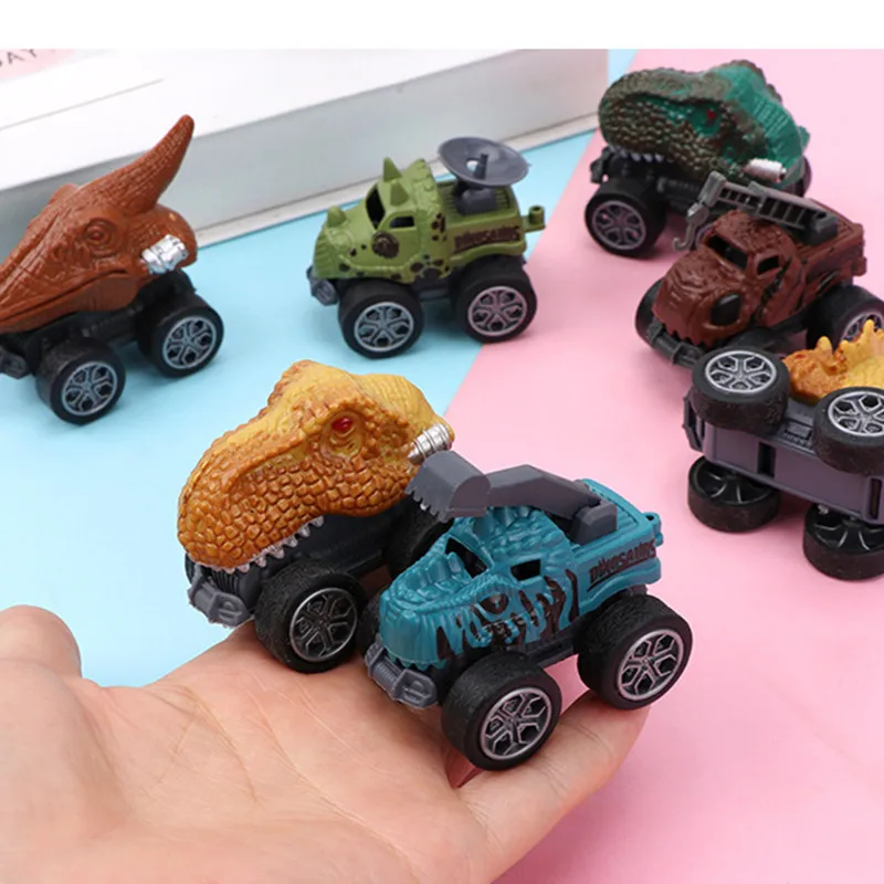 1Pcs New Dinosaur Model Inertia Boomerang Car Children's Toys Funny Dinosaur Car Boy Toys Children Birthday Party Gifts