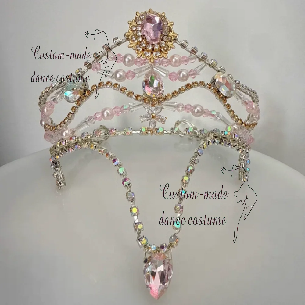 Integrierte Krone mit Ballett-Kopfbedeckung, Krone der Morgengöttin, rosa Dornröschen, lila Quecksilberfee