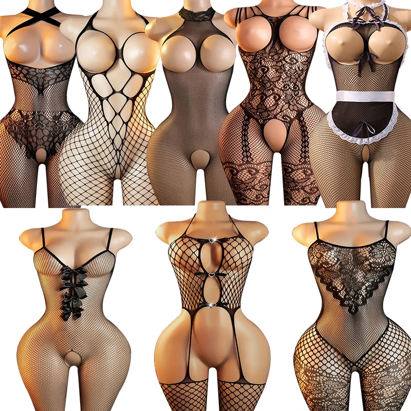 Women Sexy Babydoll Dress Lingerie Deep V Backless Transparent Mini Dress Sheer Nightwear Honeymoon Romantic Intimate Outfit