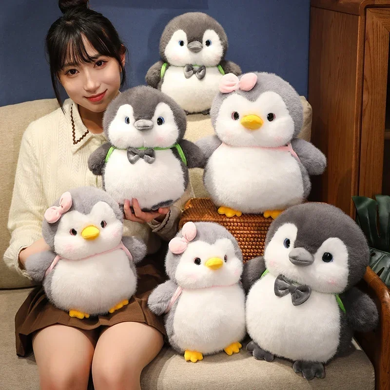 カワイイハガブルペンギンぬいぐるみ、ぬいぐるみ、バックパックを運ぶ、柔らかい枕、ベビー人形、誕生日プレゼント、カップル