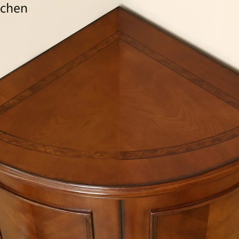 

Z31- retro corner low cabinet living room furniture corner storage wine fan-shaped triangular cabinet size apartment