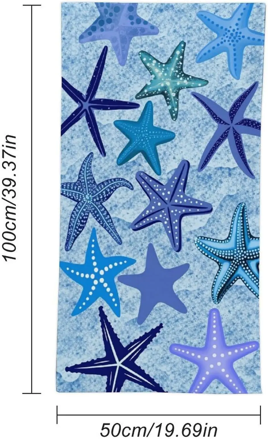 Starfish Beach Towel Microfiber Bath Towel Tropical Ocean Coastal Resort Spa Quick Dry Towel Set for Summer Vacation Pool Access