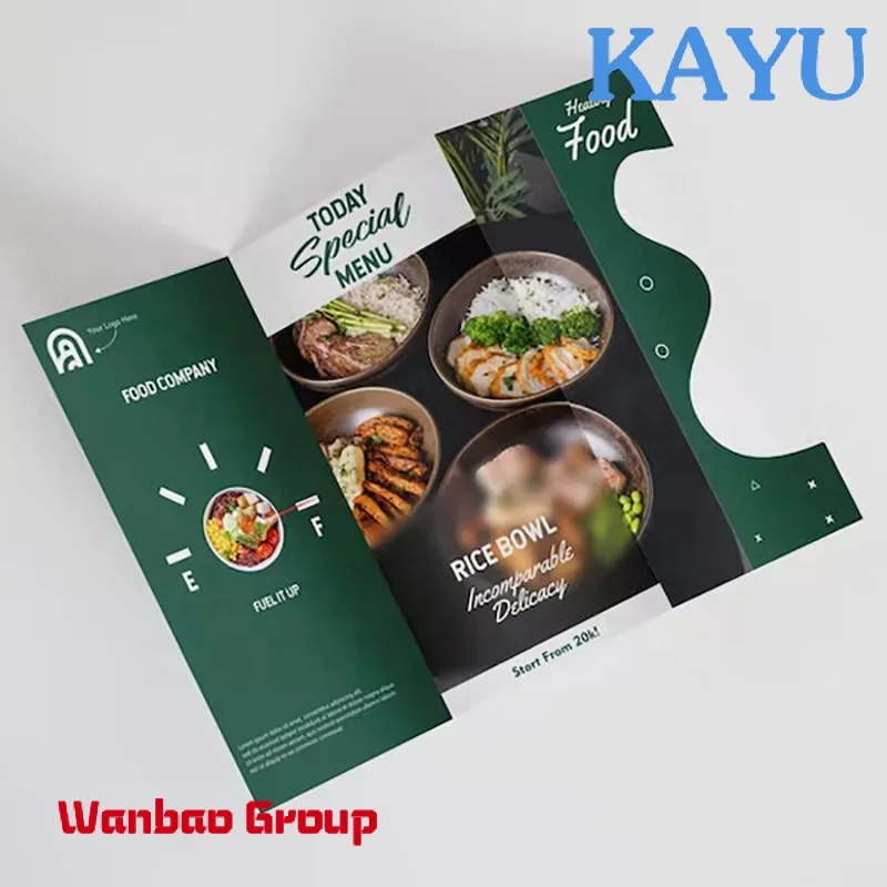 Custom  Polyester Plastic Waterproof Brochure Printing Custom Restaurant Menu