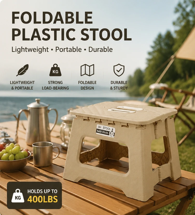 Adult Kids Folding Stool Portable Saddle Chair Thickened Plastic Outdoor Seat for Camping Fishing Picnic Travel