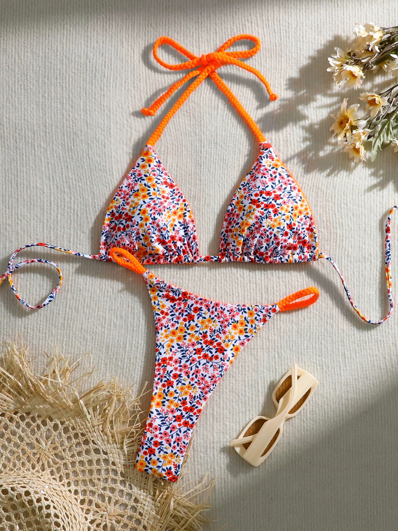

Sexy Floral Micro Bikini 2025 Women Swimsuit Two Piece Swimwear Leopard Thong Bikinis Set Bathing Suits Woman Brazilian Biquini