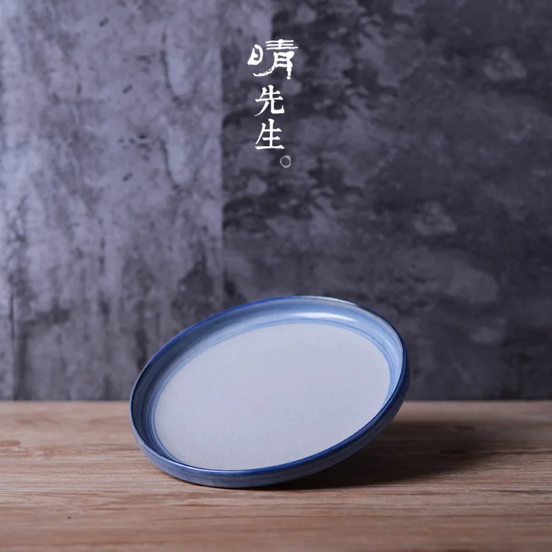 Tongue Tip Three Recommended Ceramic Tableware Hand Painted Underglaze Blue and White Dim Sum Plate Cake Plate Bone Dish Small P