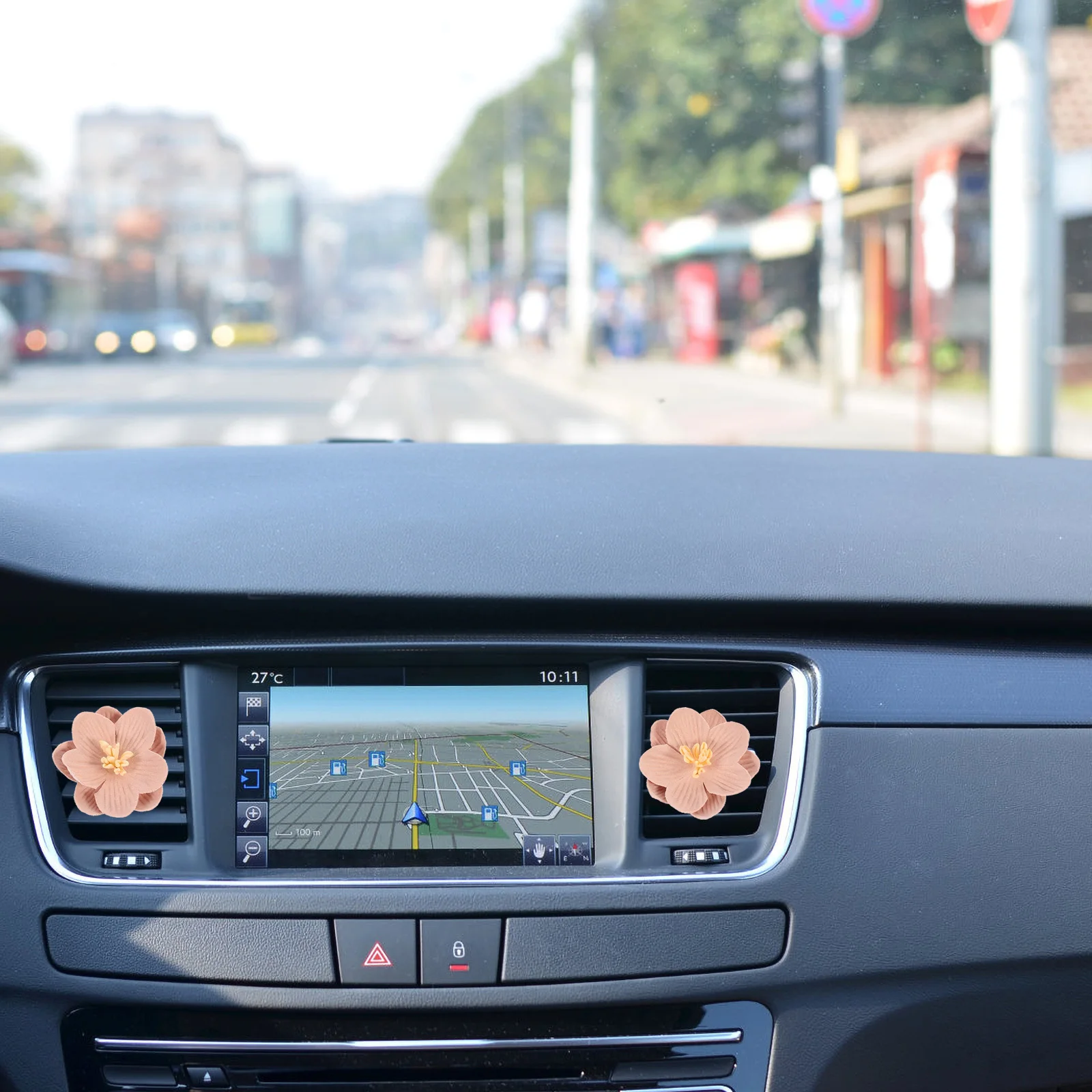 

4Sets Car Air Outlet Clips Flower Shape Microfiber Iron Material Durable Freshener Clip for Auto Conditioning Outlet Decor Car