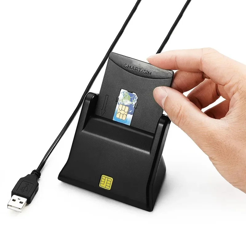 USB Smart Card Reader For Bank Card IC/ID EMV card Reader for Windows 8 10 USB-CCID ISO 7816 Electronic Dni Reader Spain Id Card