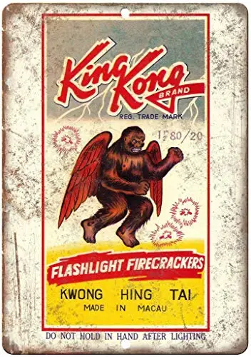 King Kong Brand Firecracker Packaage Wall Poster Tin Sign Vintage BBQ Restaurant Dinner Room Cafe Shop Decor sign