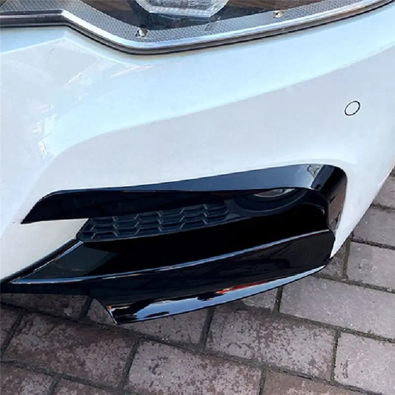 1 زوج سيارة الجبهة الوفير الأنياب غطاء الكسوة غطاء الديكور أجزاء ل 3-Series F30 F31 M حزمة 2013-2019 البيانو الأسود