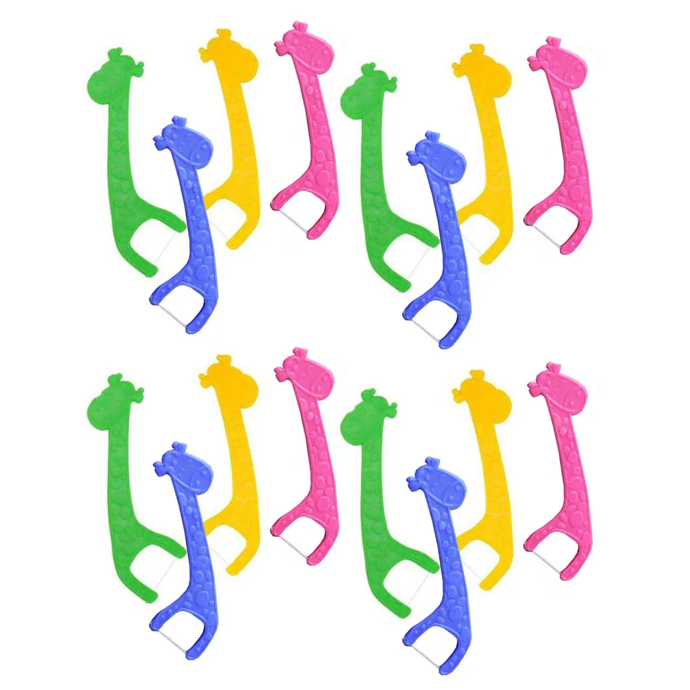 

60pcs Giraffe Shape Floss Picks Cartoon Cleaning Tools Plaque Removal Fresh Between Teeth