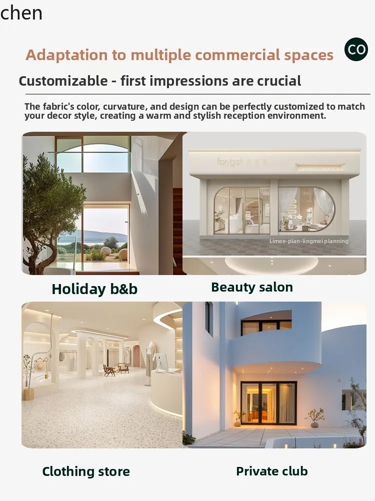 CZ Retro Wabi-Sabi Style Beauty Salon Curved Cashew Sofa Irregular Creative Office Hotel Lobby Rest Area Reception