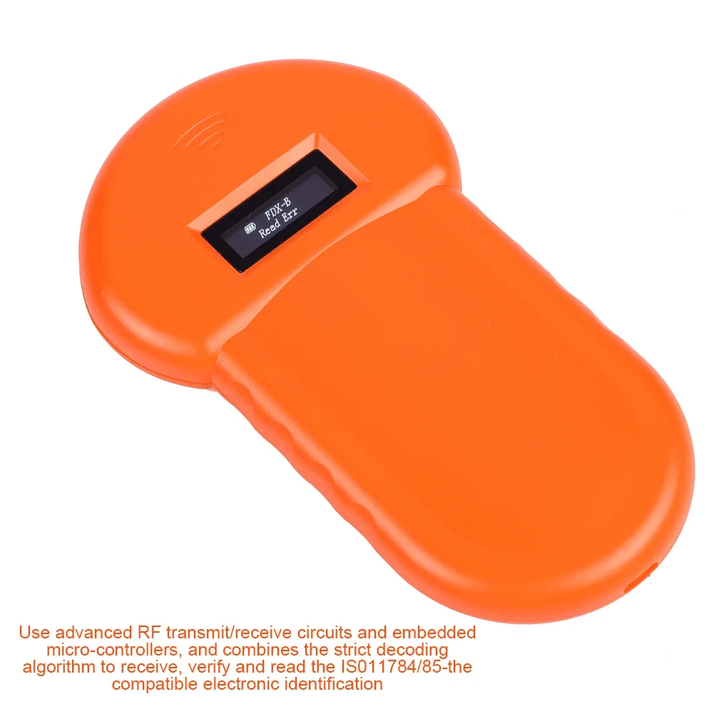 Pet Scanner ISO11784 / ISO11785 FDX-B Chip ReaderTransponder USB RFID Orange Handheld Microchip Scanner für Tiere
