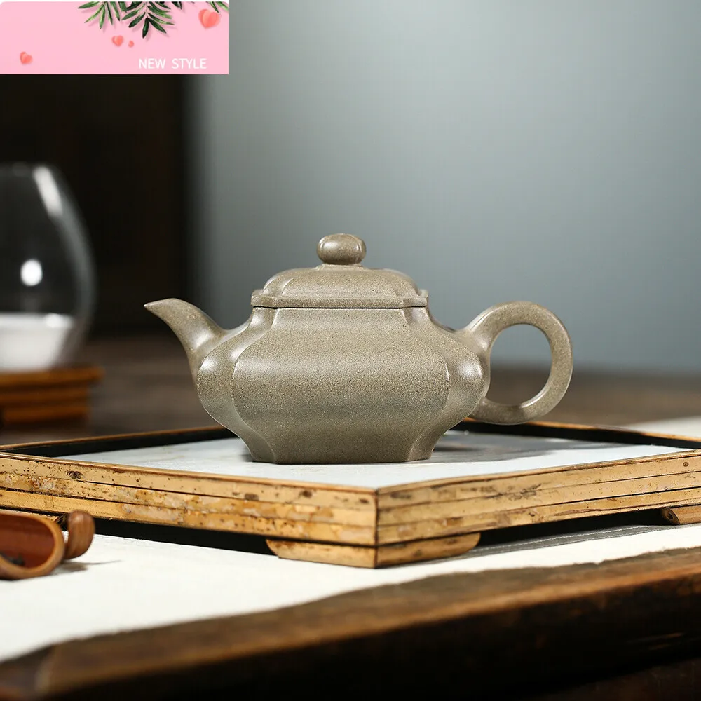 

250 мл Исинский фиолетовый глиняный чайник Master ручной работы, чайник для чая, красота, заварочный чайник с необработанной рудой, серая секция, грязевой чайник, китайский чайный сервиз Zisha